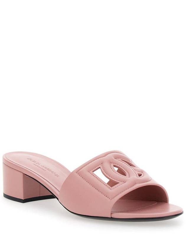 Mules Con Tacco Basso E Dg Millennials In Pelle Liscia Rosa Donna - DOLCE&GABBANA - BALAAN 2