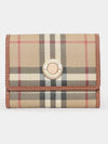 Check Half Wallet Beige - BURBERRY - BALAAN 4