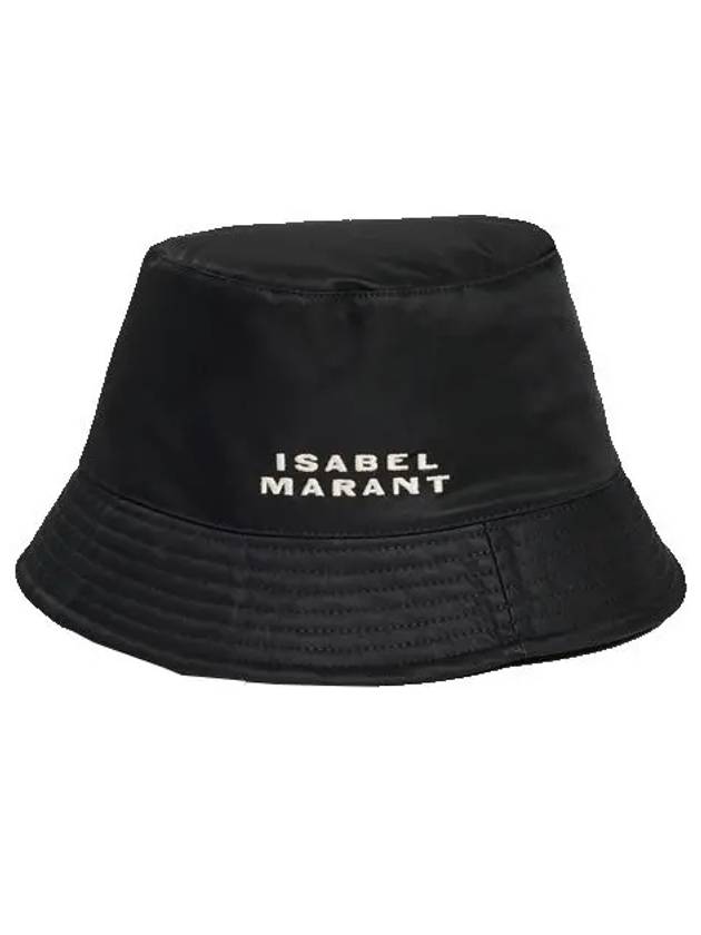 Haley Embroidered Logo Bucket Hat Black - ISABEL MARANT - BALAAN 3