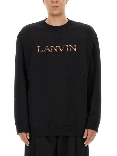 Oversized Embroidered Logo Curb Sweatshirt Black - LANVIN - BALAAN 2