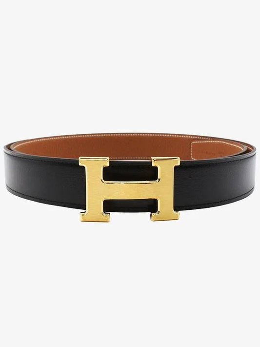 H Buckle Reversible 32mm Leather Noir Gold - HERMES - BALAAN 2