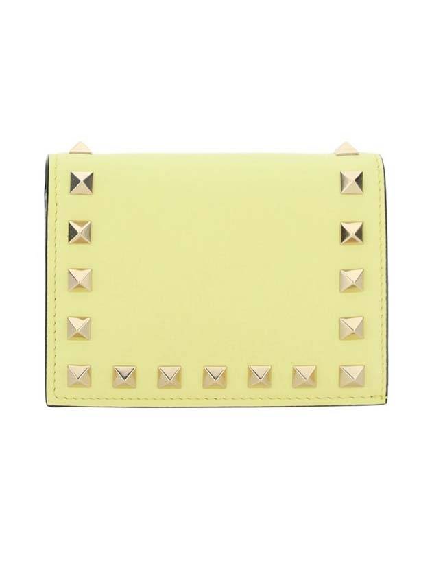 Rockstud Flap Half Wallet Yellow - VALENTINO - BALAAN 1