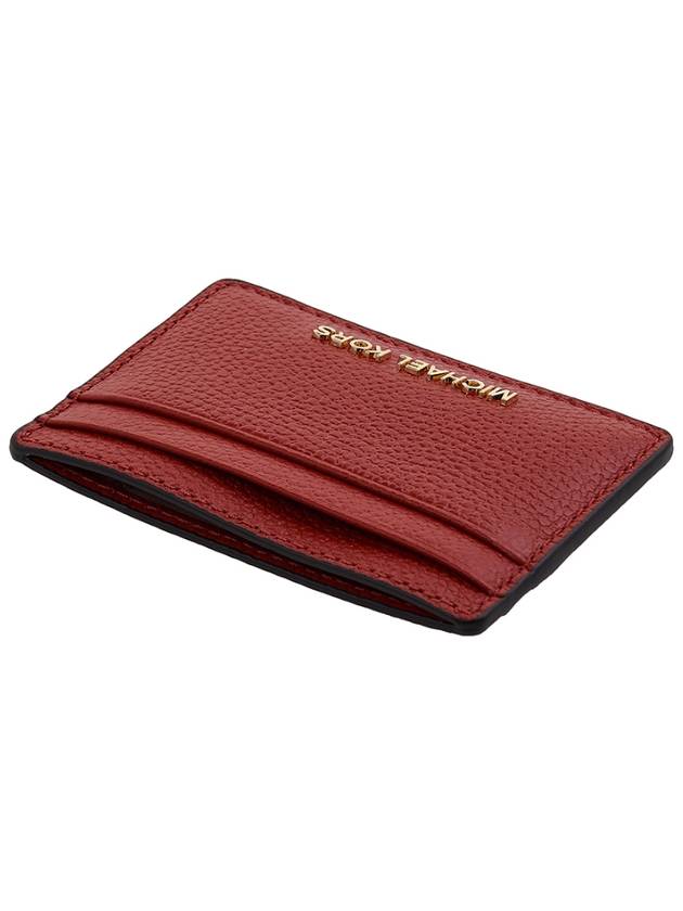 Pebble Leather Card Wallet Red - MICHAEL KORS - BALAAN 5