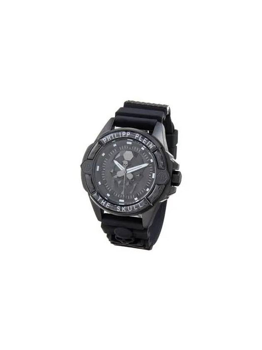 Men's Mosaic Bezel Silicone Strap Watch 44mm Black 271606 - PHILIPP PLEIN - BALAAN 1