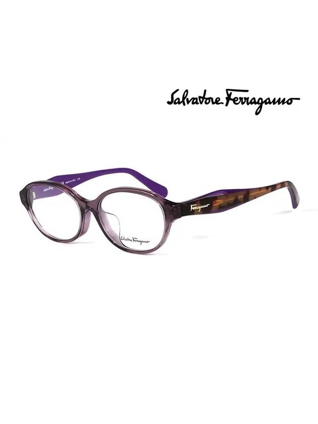 Eyewear Oval Acetate Eyeglasses Violet - SALVATORE FERRAGAMO - BALAAN 2