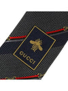 Horsebit Jacquard Silk Tie Dark Green Red - GUCCI - BALAAN 7