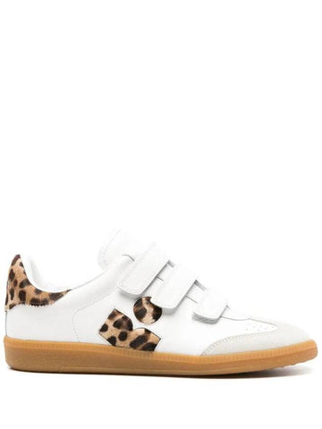 Beth Leopard Leather Low Top Sneakers White - ISABEL MARANT - BALAAN 1