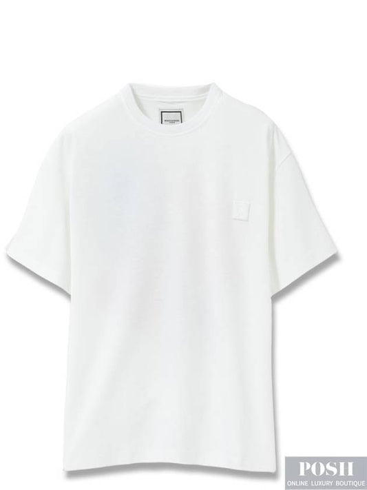 White Swaying Flower Back Logo T Shirt W243TS06714W - WOOYOUNGMI - BALAAN 1