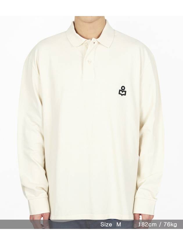 Anafikolo Embroidery Logo Long Sleeve Polo Shirt Ivory - ISABEL MARANT - BALAAN 7