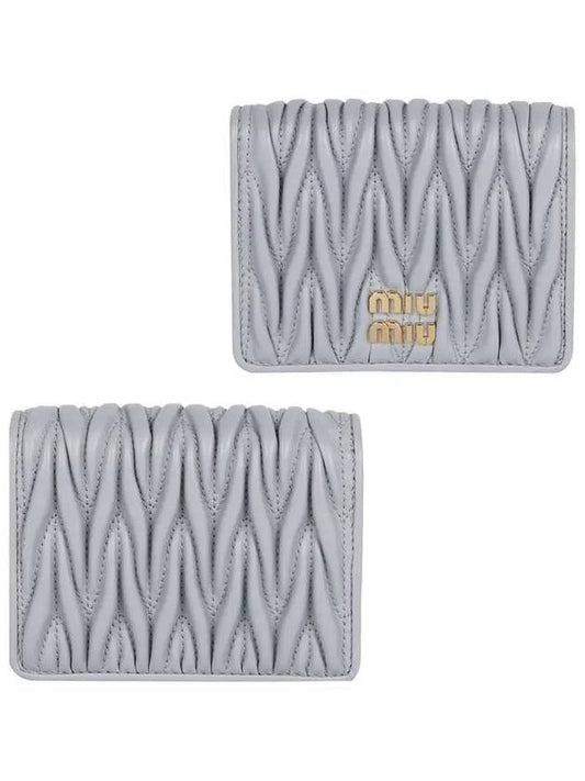 Matelasse Leather Half Wallet Pearl Grey - MIU MIU - BALAAN 2