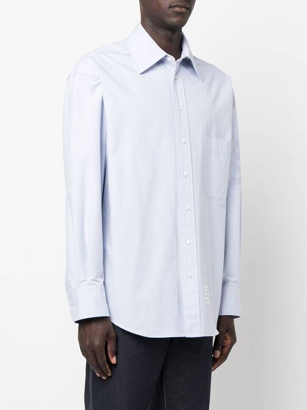 Striped Detail Long Sleeved Shirt Light Blue - THOM BROWNE - BALAAN 5