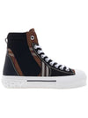 Vintage Check Cotton Neoprene High Top Sneakers Dark Birch Brown - BURBERRY - BALAAN 3