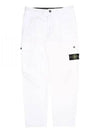 Regular Fit Cargo Cotton Straight Pants White - STONE ISLAND - BALAAN 2