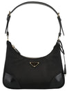 Re-Edition 2002 Re-Nylon and Brushed Leather Shoulder Bag Black - PRADA - BALAAN 2