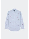 All Over P-Wing Classic Fit Long Sleeve Shirt Light Blue - POLO RALPH LAUREN - BALAAN 2