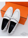 silver logo Blanc Paris loafers white - HERMES - BALAAN.