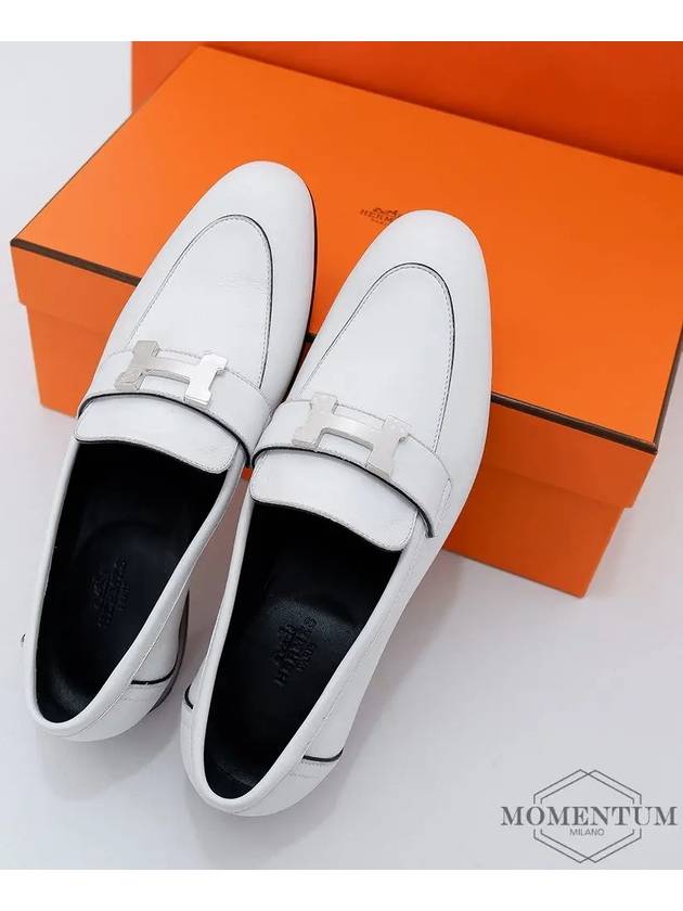 Piping Paris Calfskin Loafers Palladium Blanc - HERMES - BALAAN 2