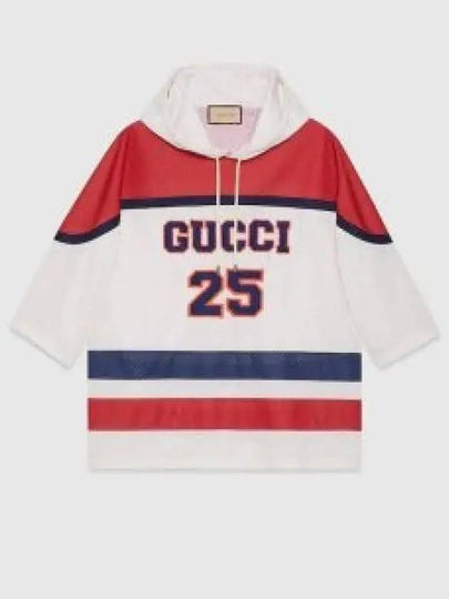 GG Perforated Hoodie White Red - GUCCI - BALAAN 2