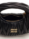 Wander Matelasse Nappa Leather Hobo Mini Bag Black - MIU MIU - BALAAN 5