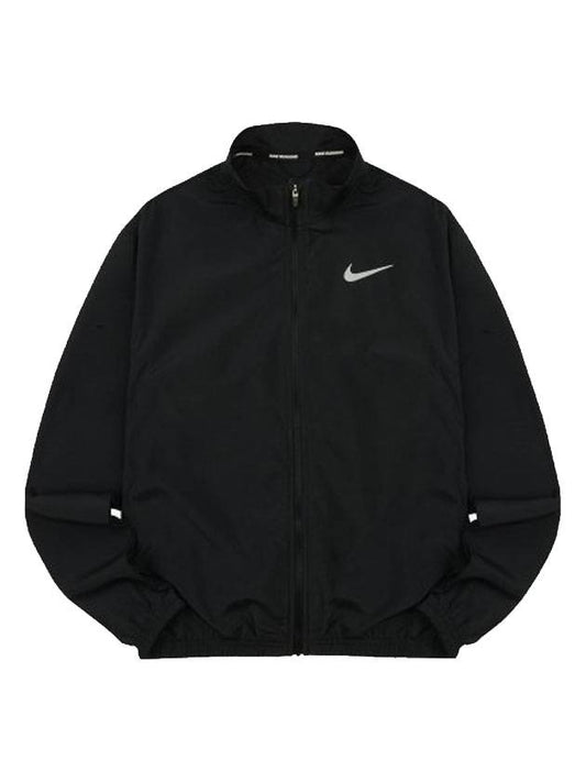 Swoosh Run Dry Fit Zip Up Jacket Black - NIKE - BALAAN.