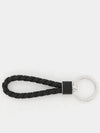 Intrecciato Leather Key Holder  Black - BOTTEGA VENETA - BALAAN 3