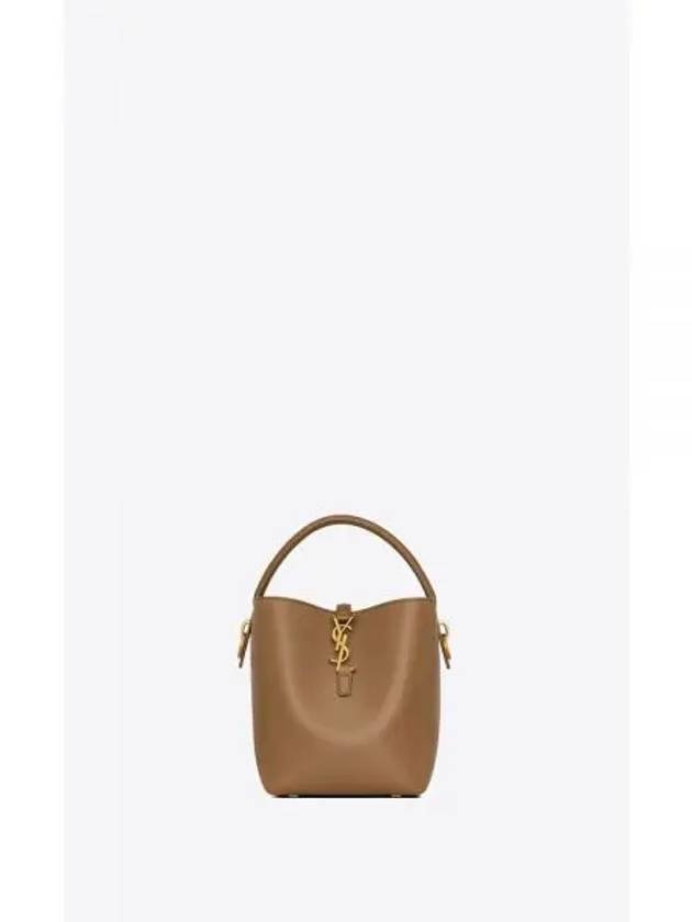 LE 37 Small Shiny Leather Shoulder Bag Brown - SAINT LAURENT - BALAAN 2