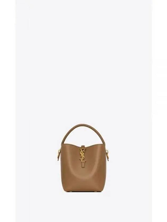 LE 37 Small Shiny Leather Shoulder Bag Brown - SAINT LAURENT - BALAAN 2