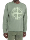 Garment Dyed Stitches Four Print Crewneck Sweatshirt Green - STONE ISLAND - BALAAN 7