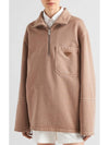 Turtleneck Cotton Fleece Blouson Jacket - PRADA - BALAAN 1