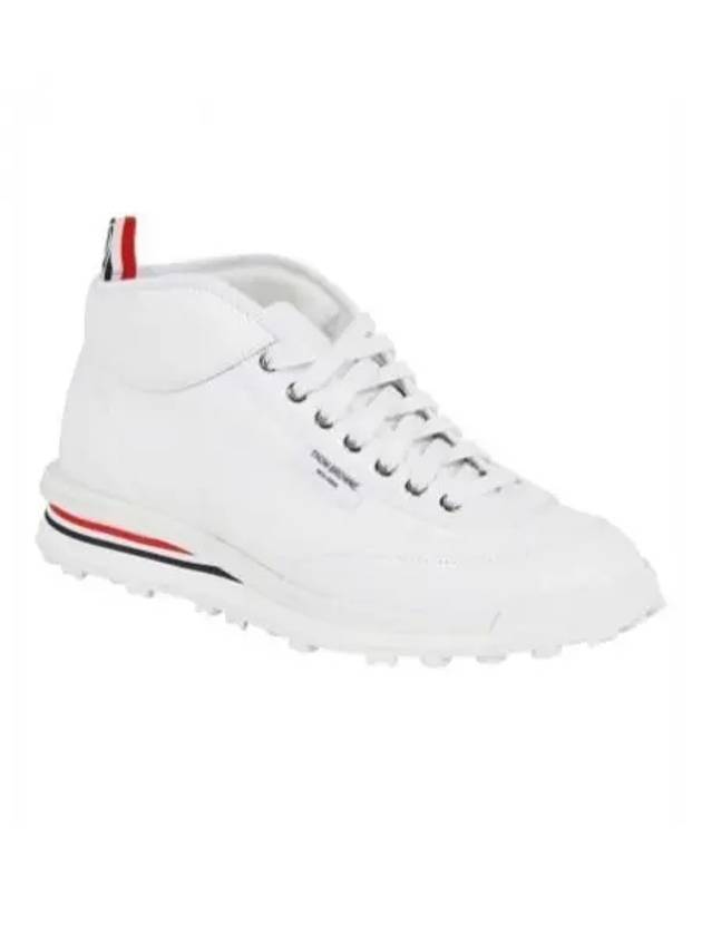 Interlock Tech Runner Canvas High Top Sneakers White - THOM BROWNE - BALAAN 2