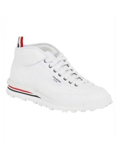 Interlock Tech Runner Canvas High Top Sneakers White - THOM BROWNE - BALAAN 2