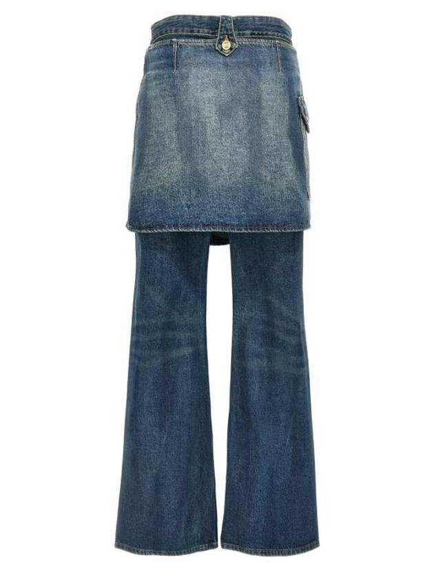 Washed Flared Skirt Jeans Mid Blue Vintage - GANNI - BALAAN 3