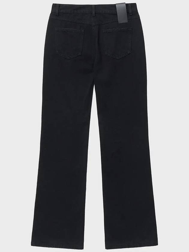 Destroyed Flare Denim Wide Pants Black - NOIRER FOR WOMEN - BALAAN 9