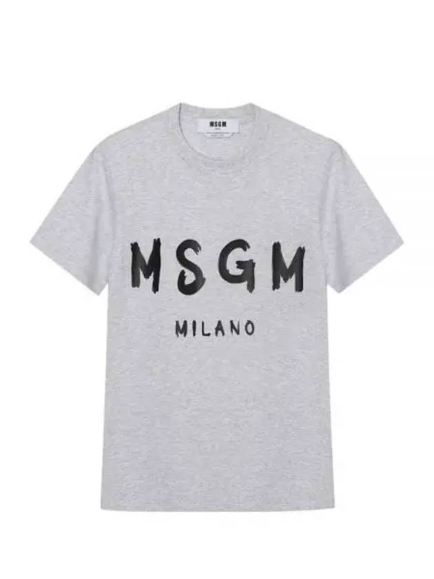 Women's Logo Print Short Sleeve T-Shirt Grey - MSGM - BALAAN 2