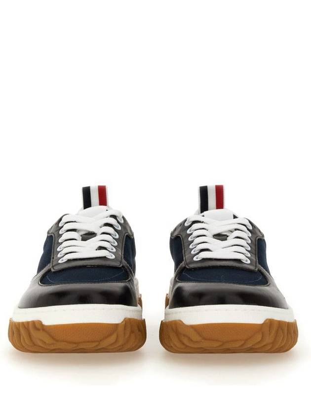 Letterman Panel Low-Top Sneakers Navy - THOM BROWNE - BALAAN 6