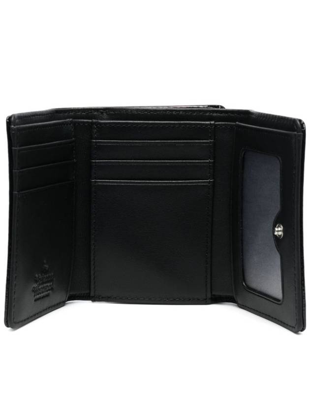 Shiny Patent Small Frame Leather Card Wallet Black - VIVIENNE WESTWOOD - BALAAN.