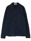 Stretch Cotton Gabardine Overshirt Jacket Navy - STONE ISLAND - BALAAN 2