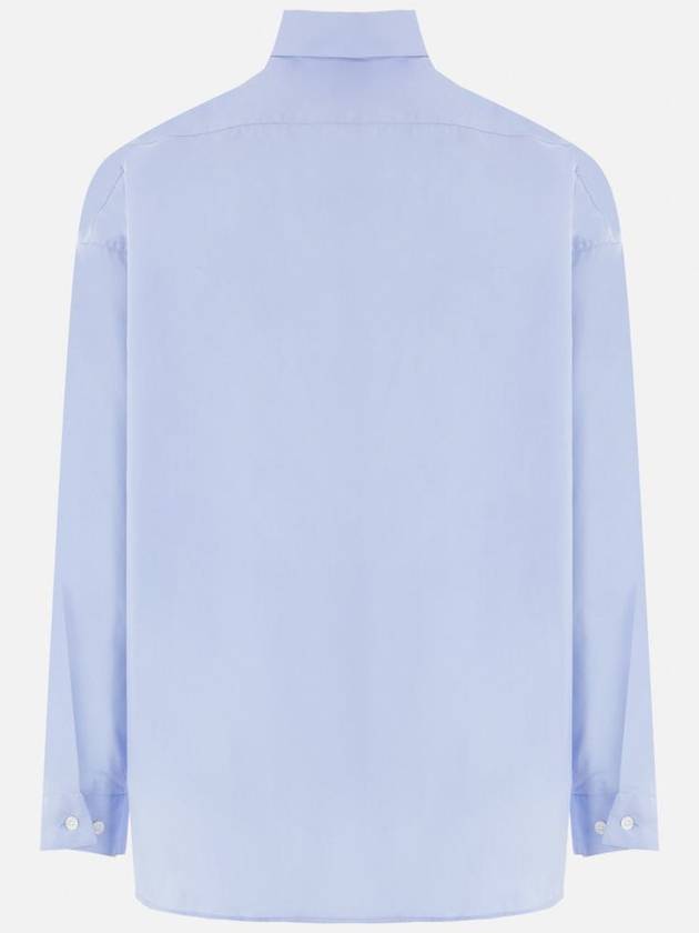 Logo Print Cotton Long Sleeve Shirt Light Blue - MARNI - BALAAN 3