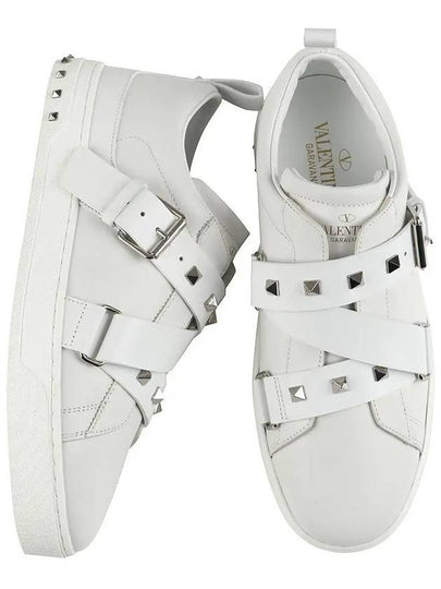 V Punk Belted Low Top Sneakers White - VALENTINO - BALAAN 2