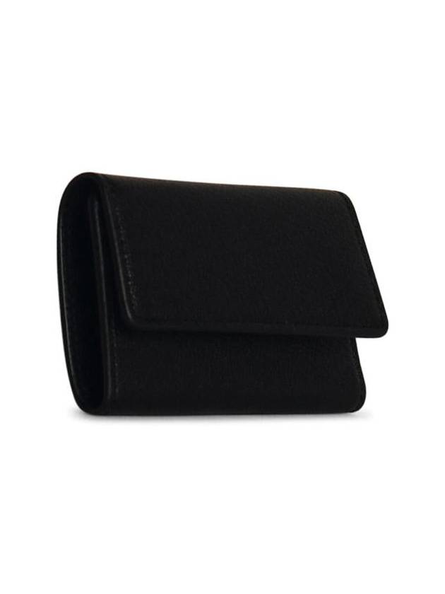 Postitch Logo Leather Key Holder Wallet Black - MAISON MARGIELA - BALAAN 3