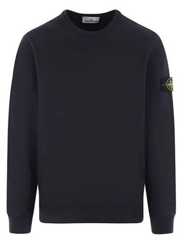 Brushed Cotton Fleece Garment Dyed Crewneck Sweatshirt Navy - STONE ISLAND - BALAAN 2