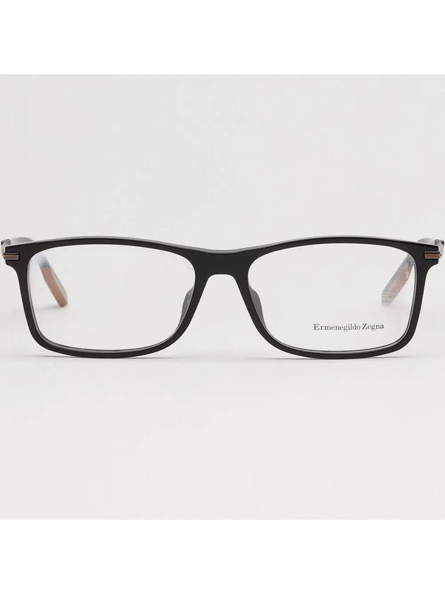 Zegna Glasses Frame EZ5185 001 Men's Square Horned Frame - ERMENEGILDO ZEGNA - BALAAN 3