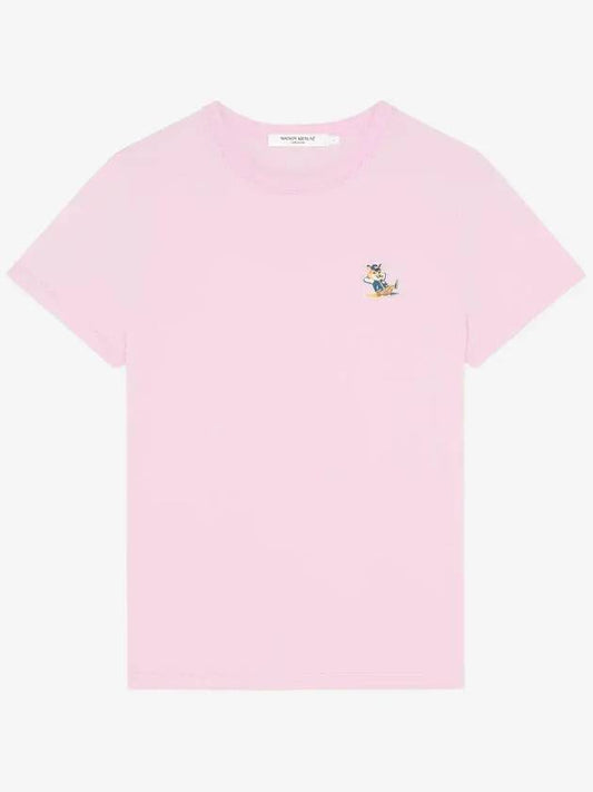 Dressed Fox Patch Short Sleeve T-Shirt Dusty Rose - MAISON KITSUNE - BALAAN 2