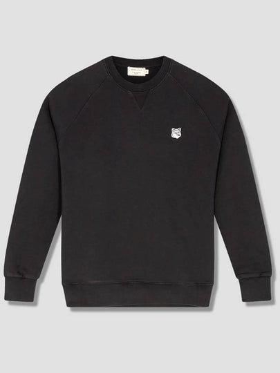 Grey Fox Head Patch Classic Sweatshirt Black - MAISON KITSUNE - BALAAN 2