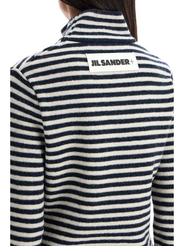 striped boiled wool knit pullover sweater - JIL SANDER - BALAAN 4