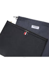 Pebble Leather Clutch Bag Black - THOM BROWNE - BALAAN 8