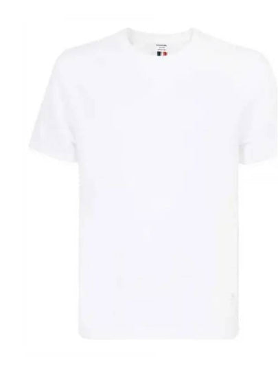 Men's Center Back Striped Short Sleeve T-Shirt White - THOM BROWNE - BALAAN 2