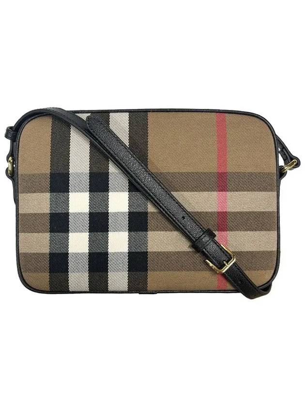 Checked Leather Camera Cross Bag Brown - BURBERRY - BALAAN 3