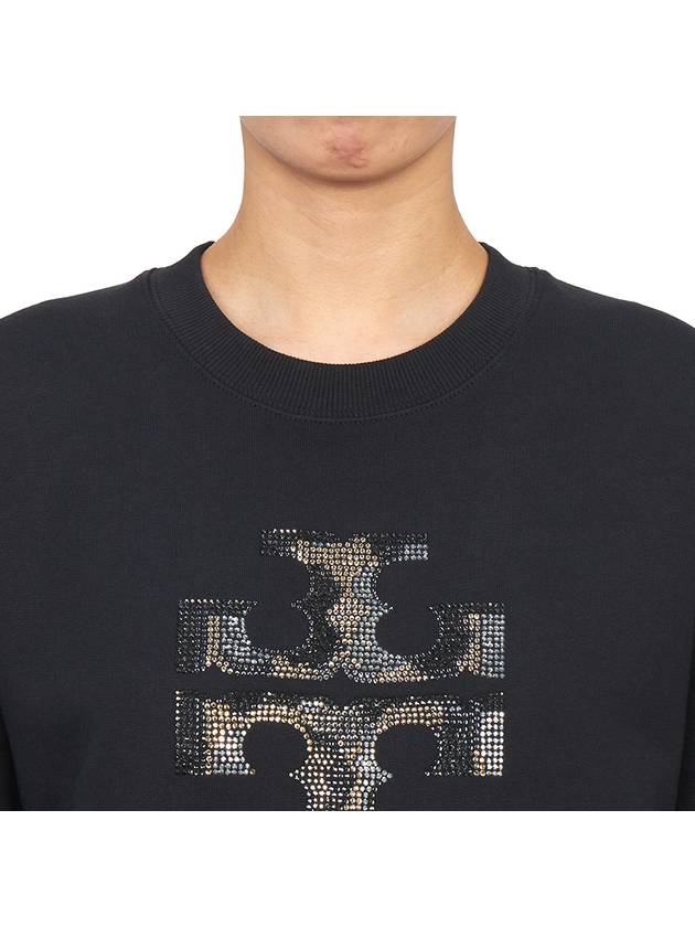 Embroidered Logo Sweatshirt Black - TORY BURCH - BALAAN 6