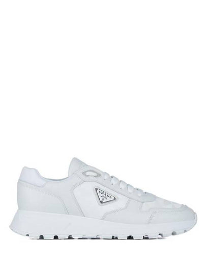 Leather Re-Nylon High Top Sneakers White - PRADA - BALAAN 2